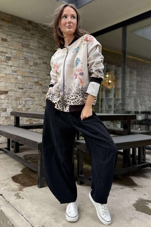 Laundry B Suko Suedette Bomber Jacket Freida Butterfly